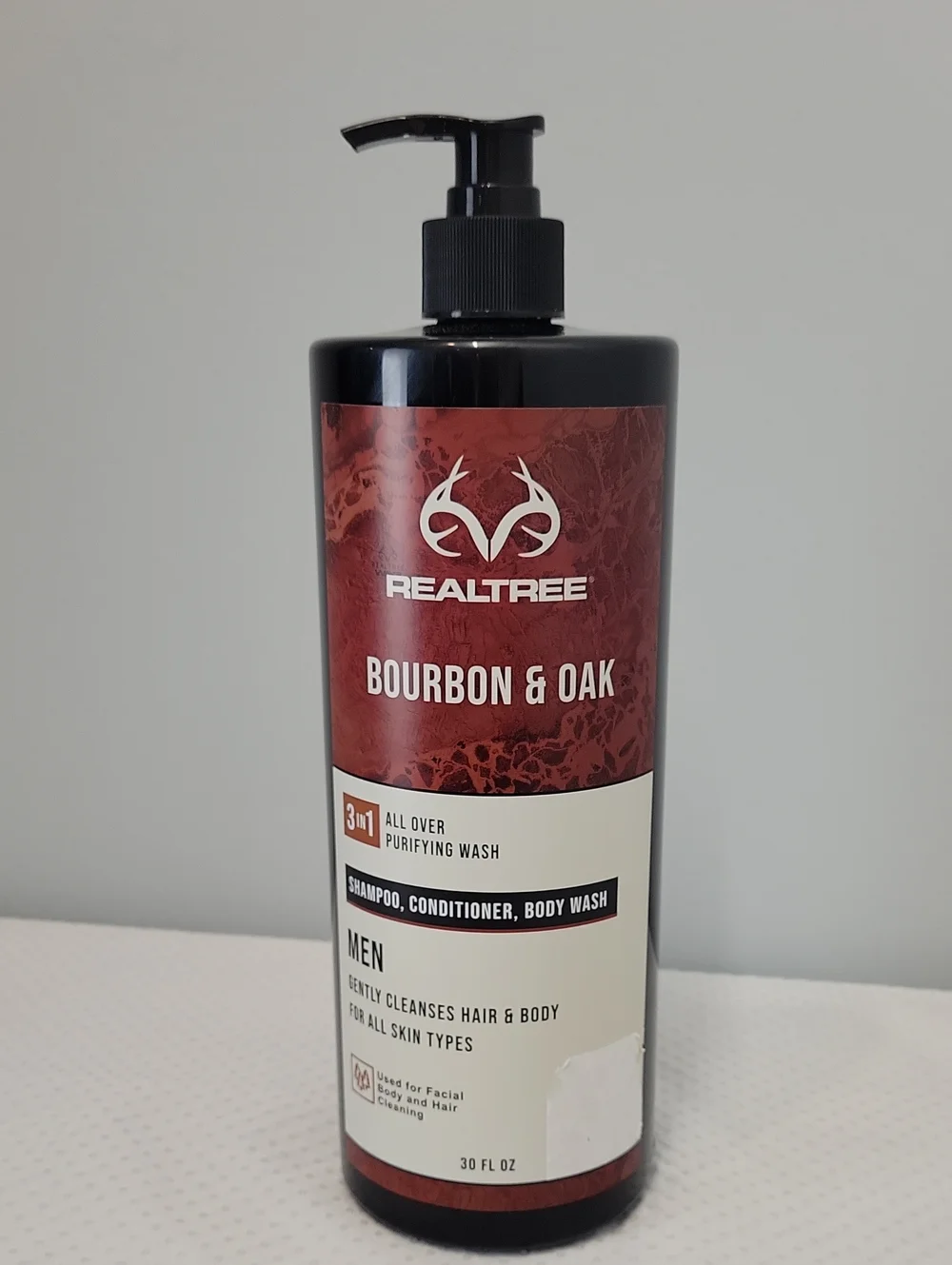 REALTREE Bourbon & Oak 3 in 1 All over purifying wash Shampoo Conditioner Wash